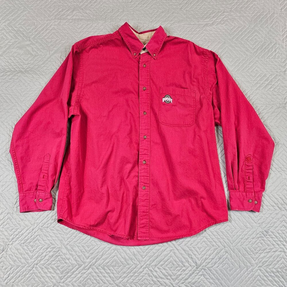 Joe College Shirt Mens L Red Ohio State Buckeyes Long Sleeve College